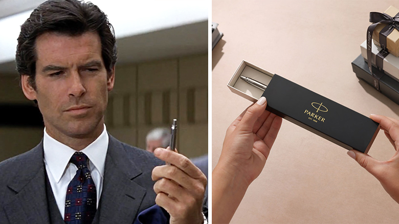 James Bond holding a pen 