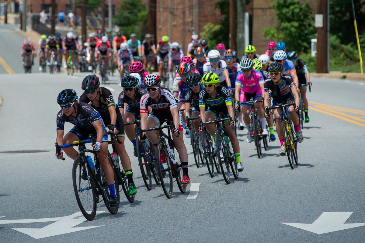 The women on a descent back into town