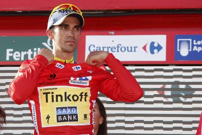 Alberto Contador (Tinkoff-Saxo) in the lead at the Vuelta a Espa&ntilde;a.