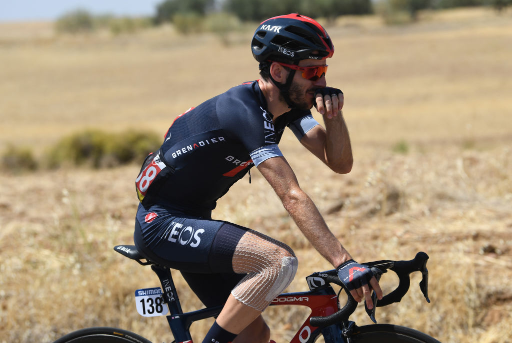 VILLANUEVA DE LA SERENA SPAIN AUGUST 27 Adam Yates of United Kingdom and Team INEOS Grenadiers competes during the 76th Tour of Spain 2021 Stage 13 a 2037km stage from Belmez to Villanueva de la Serena lavuelta LaVuelta21 on August 27 2021 in Villanueva de la Serena Spain Photo by Tim de WaeleGetty Images