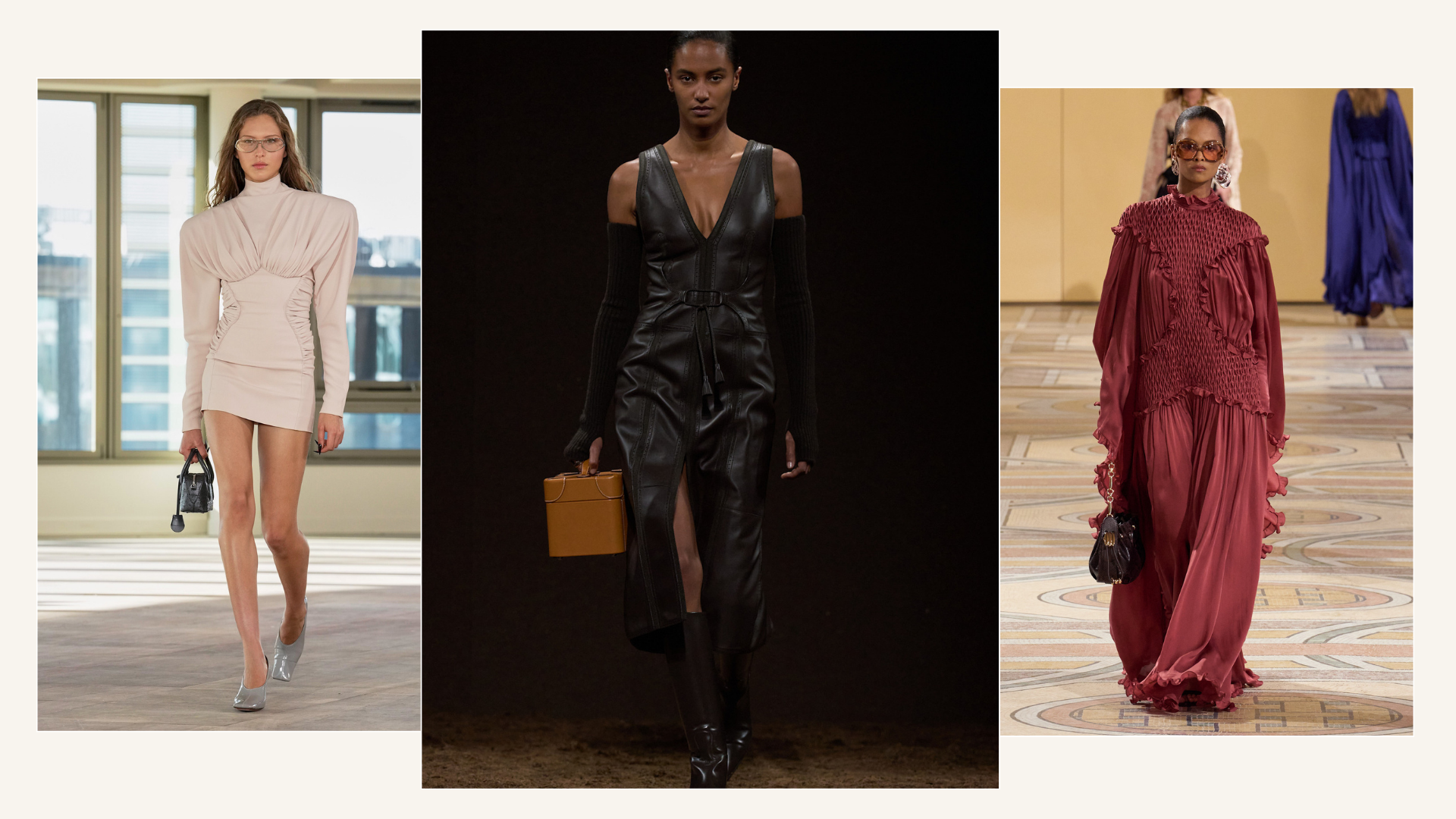 Three different winter dress trends