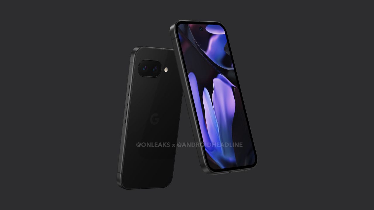 Google Pixel 9a smartphone renders based on leaked information and rumors.
