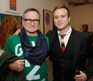 NEW YORK - NOVEMBER 18: Robin Williams and Zak Williams attend the Timo Pre Fall 2009 Launch with Interview Magazine at Phillips De Pury on November 18, 2008 in New York City. (Photo by Jamie McCarthy/WireImage for Timo Wallets LLC)