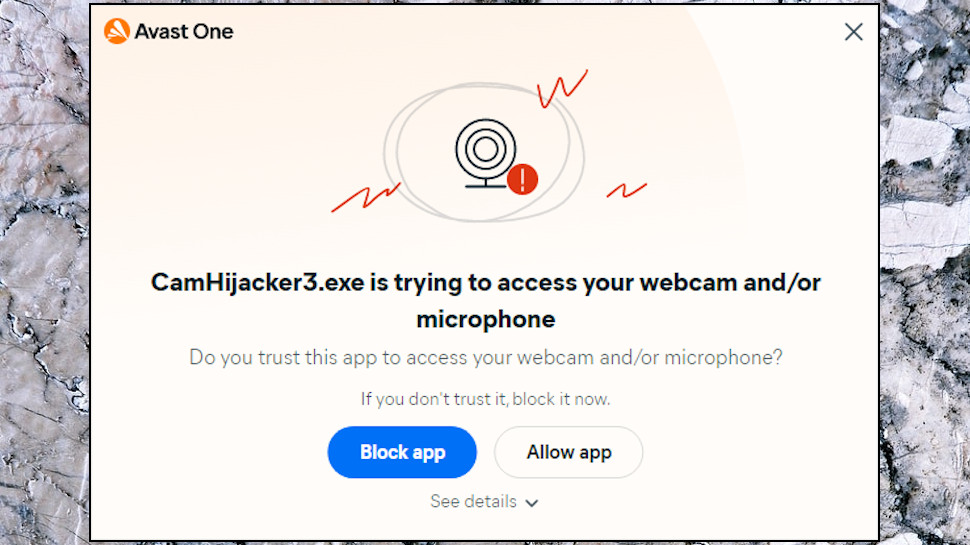 Avast One Gold: Webcam protection.