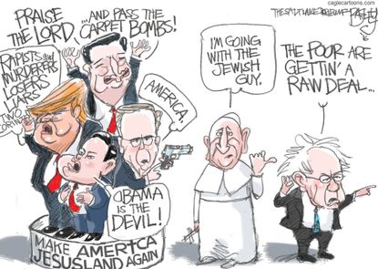 Political Cartoon U.S. Pope Decision 2016