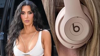 Kim Kardashian and Beats headphones