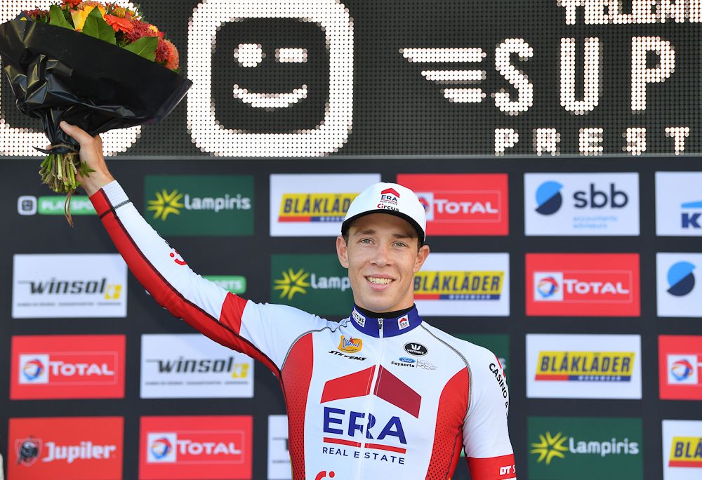 Laurens Sweeck on the Superprestige Niels Albert podium