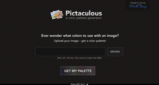 Pictaculous lets you generate a colour palette from any photo or image