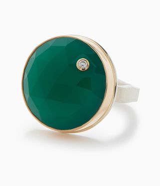 green ring with a diamond set into it