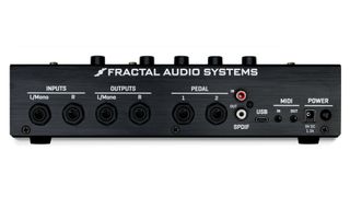 A view of the rear panel of Fractal Audio's VP4 virtual pedalboard