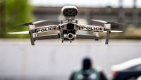 National police conduct drone surveillance to see if people respect lockdown on March 31, 2020 in Avignon, France. (Photo by Arnold Jerocki/Getty Images)