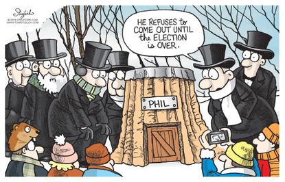 Political cartoon Groundhog's Day 2016 election