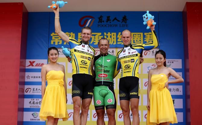 The stage 4 podium in Tour of Taihu