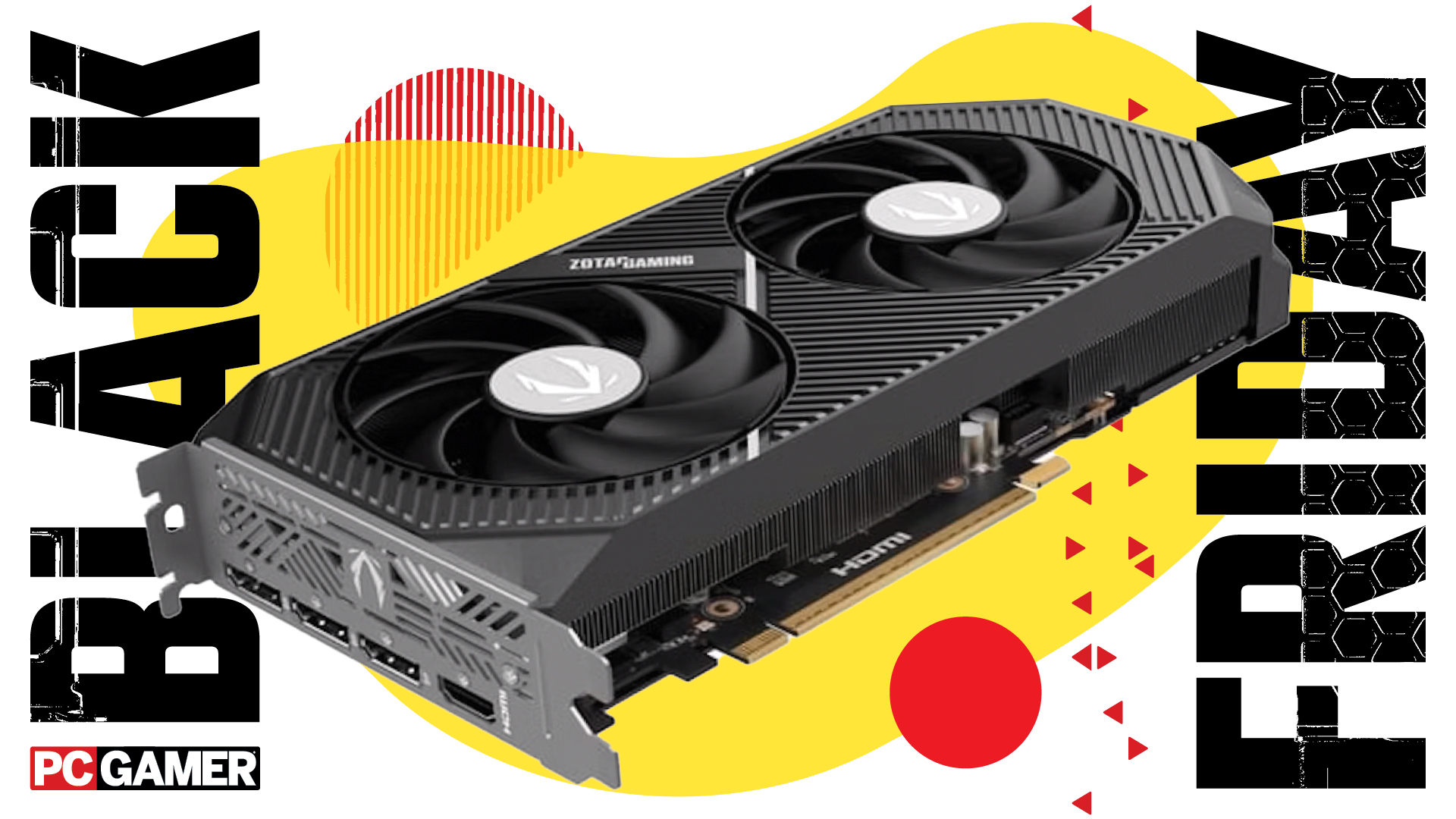 Black Friday listing image with a Zotac GPU featured