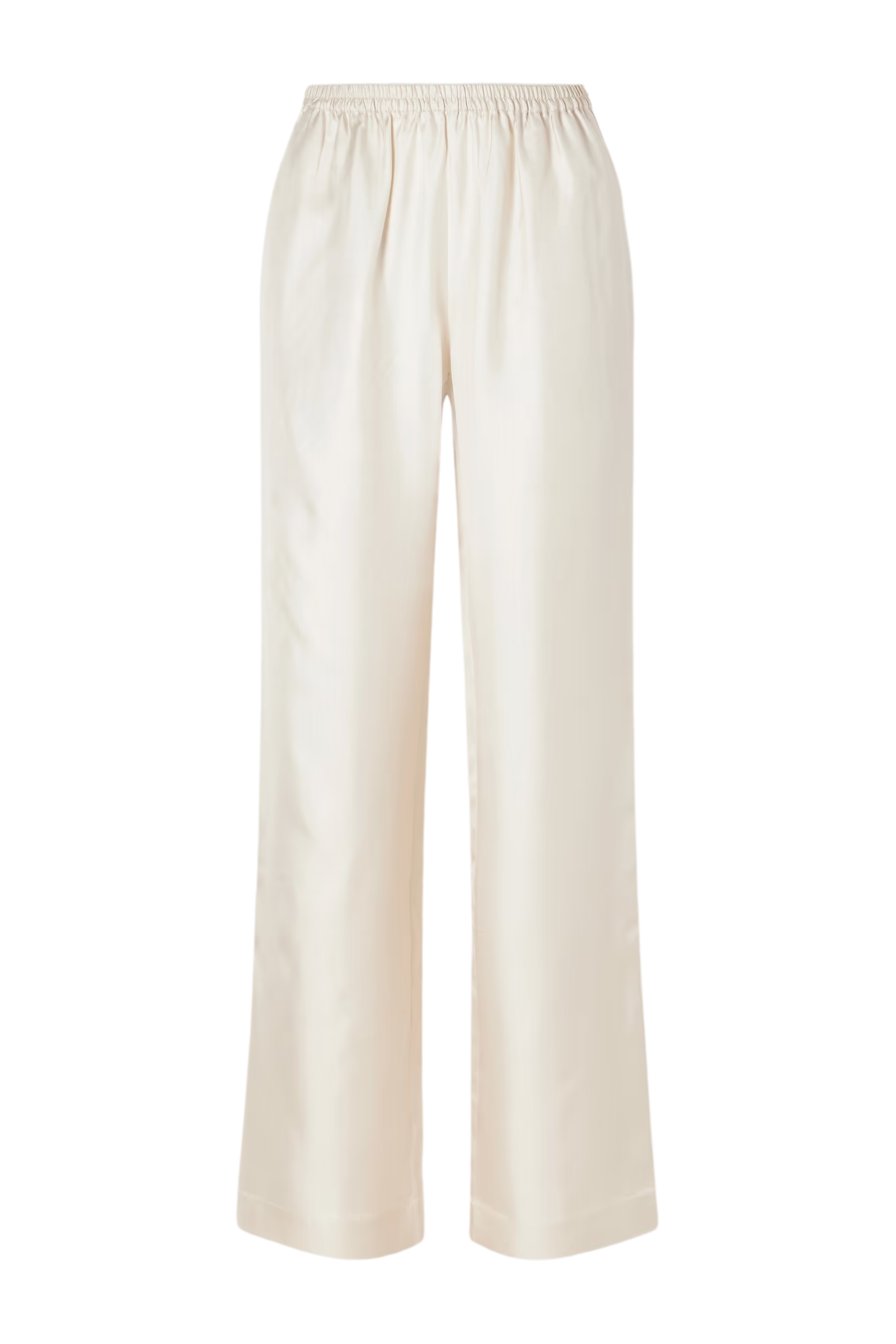 White Silk Wide-Leg Pants