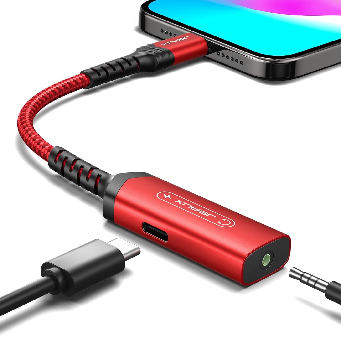 JSAUX USB-C to 3.5mm Headphone and Charger Adapter