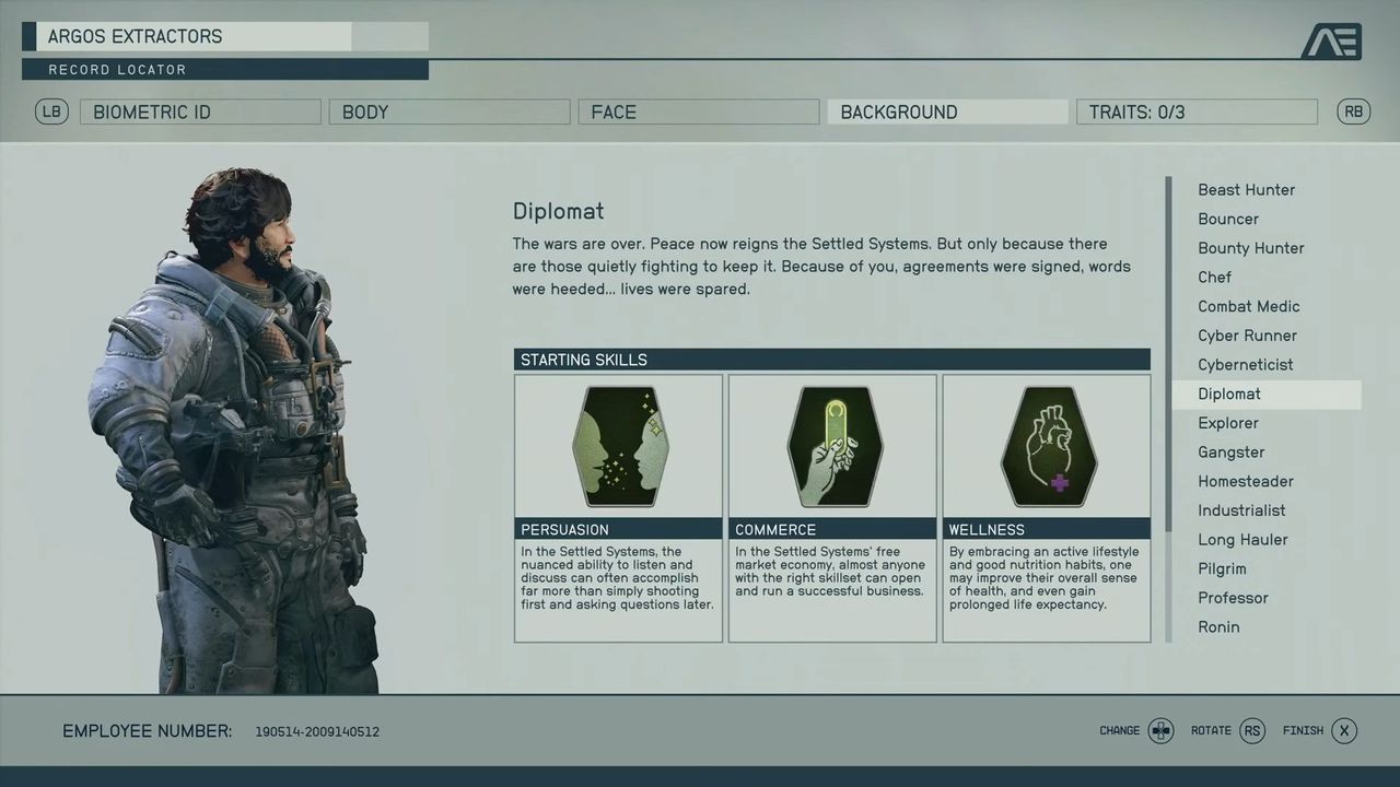 Starfield Character Creation