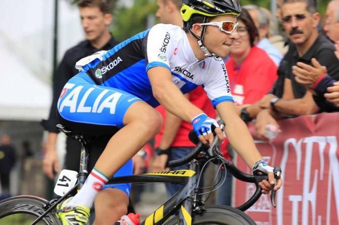Pietro Andreoletti (Italy) at the Worlds junior men's road race.