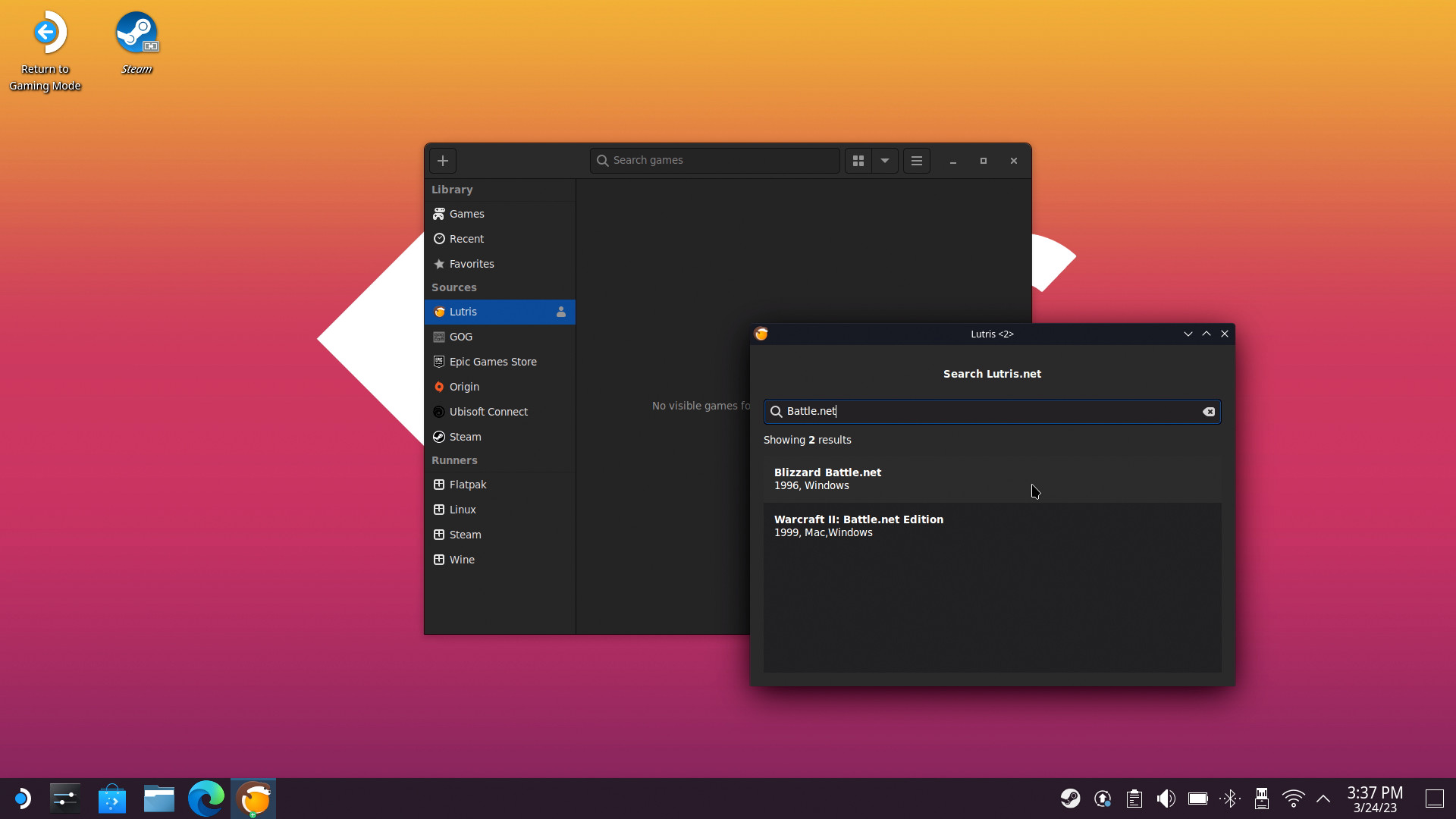 Steam Deck installing Battle.net with Lutris