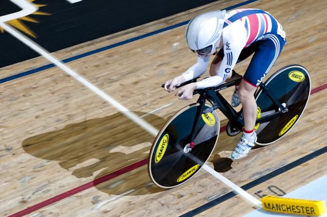Laura Trott (Great Britain) leaves nothing in the tank whilst finishing second in the Women's Omnium Individual Pursuit
