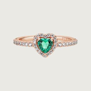 Sparkling Elevated Heart Ring