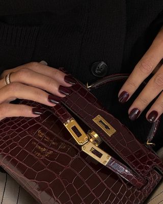 Burgundy nails