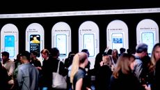 Uber&rsquo;s new features are displayed during the company&rsquo;s event in New York City on April 29.