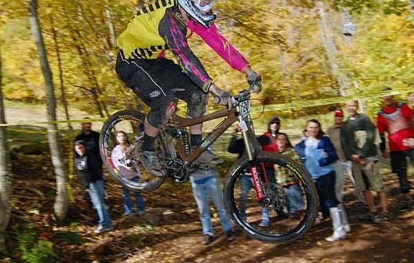 This rider comes off a jump.