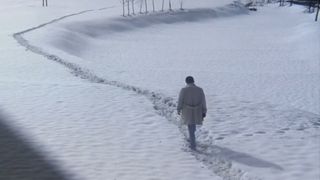 A former gangster walks in the snow in Tokyo Drifter