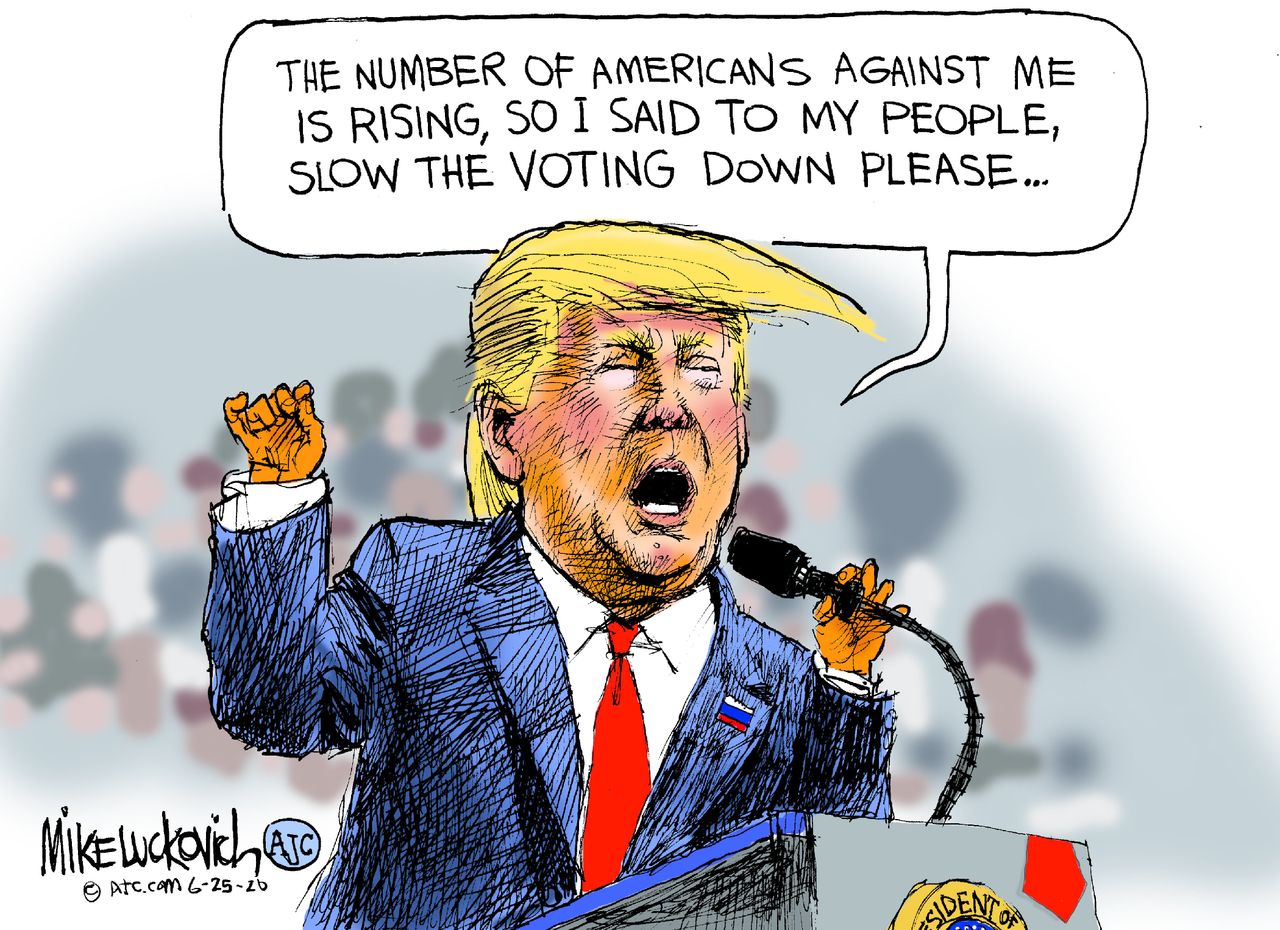 Political Cartoon U.S. Trump coronavirus testing polling 2020