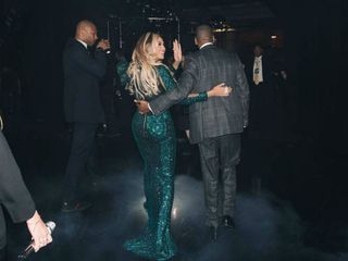 Beyonce shared pictures of her and Jay-Z before the Brit Awards 2014.