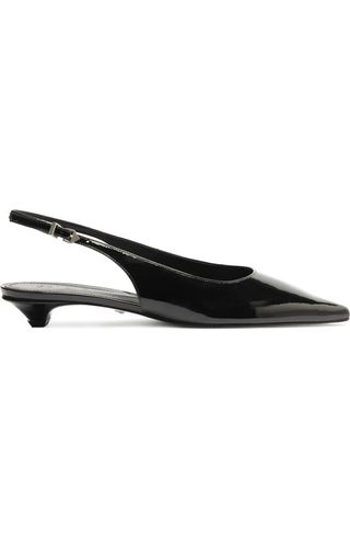 Evan Pointed Toe Slingback Kitten Heel Pump