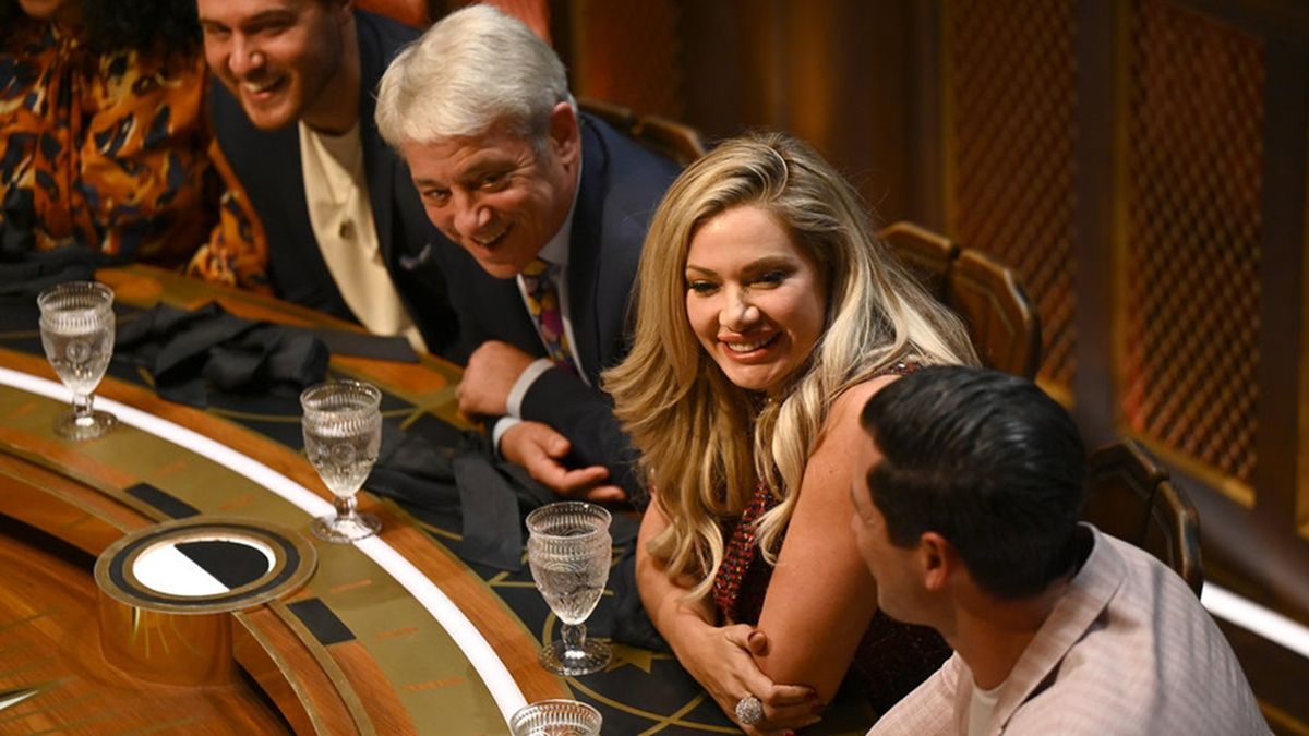 THE TRAITORS -- &quot;Betrayers, Fakes and Fraudsters&quot; Episode 201 -- Pictured: (l-r) Sandra Diaz Twine, Peter Weber, John Bercow, Janelle Pierzina, Maksim Chmerkovskiy