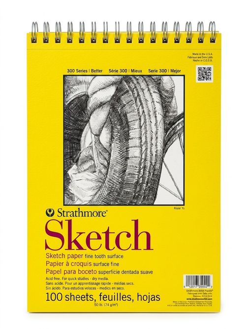300 Series Sketch Paper Pad, Top Wire Bound, 11x14 Inches, 100 Sheets (50lb/74g)