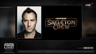 Jude Law's headshot and the Star Wars: Skeleton Crew title card.