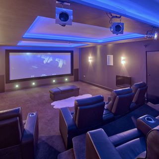 private cinema with lighting and television