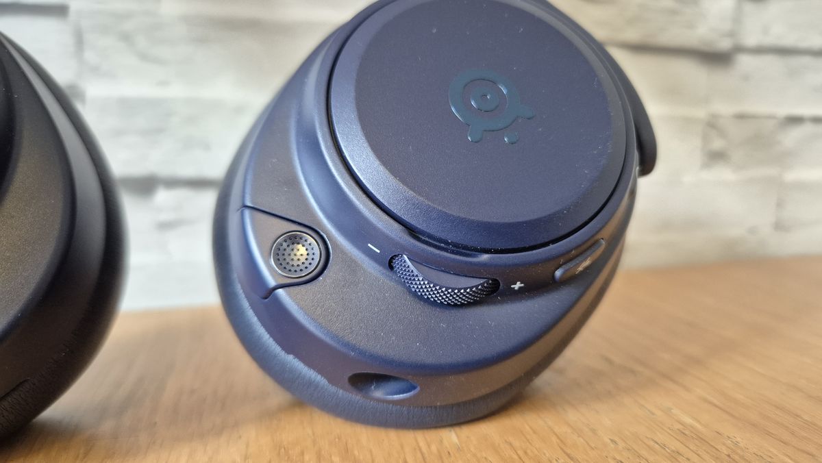 A close up of the SteelSeries Arctis Nova Pro Omni's left ear cup