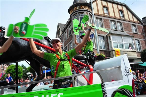 The pre-race parade in Belgium ahead of stage 2