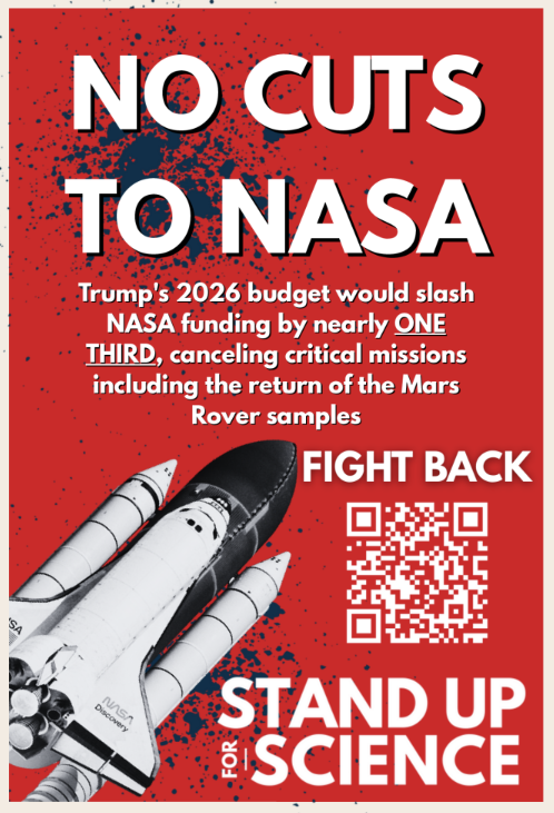 Protest flyer for NASA Needs Help.