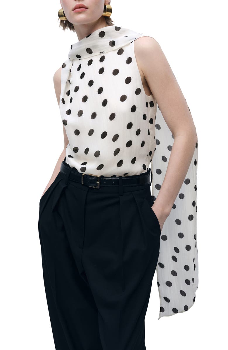 Adela Sleeveless Top With Attached Scarf