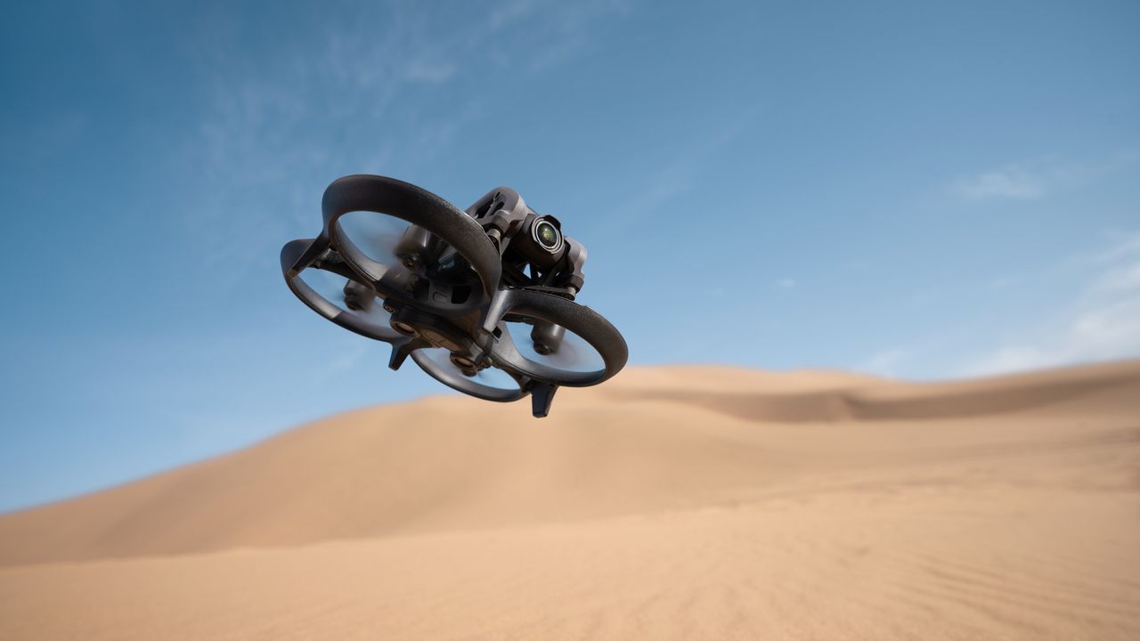 DJI Avata in flight in desert