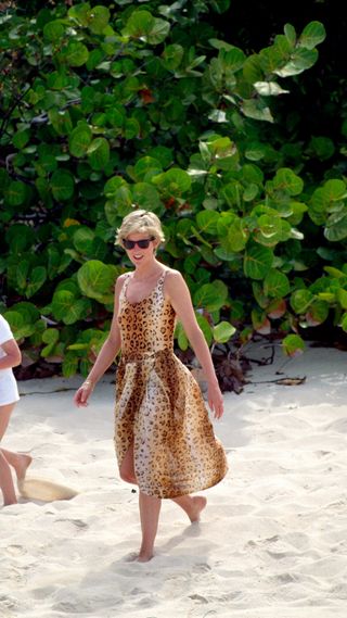 Princess Diana holidaying in the Caribbean.