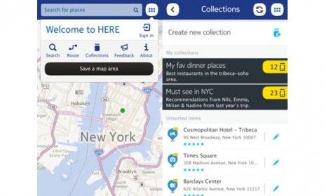 Nokia&amp;#039;s &amp;quot;Here&amp;quot; map app allows users to download portions of maps for offline viewing.