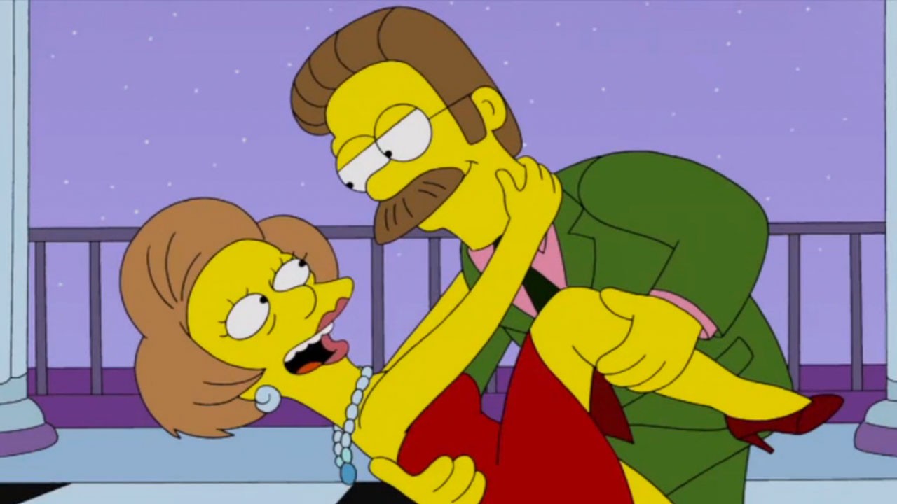 Mrs. Crabapple with Ned Flanders