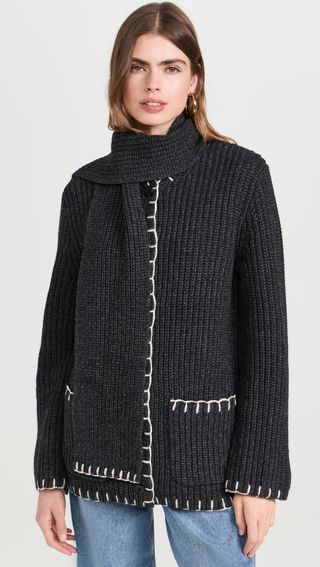 Marylebone-Pulloverjacke mit Schal