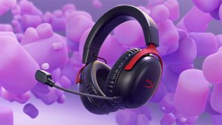 HyperX Cloud 3 Wireless on purple background.