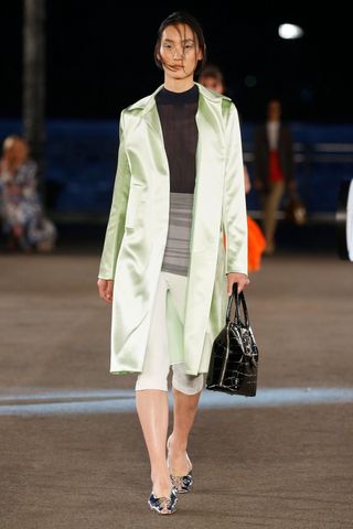 Model on runway wearing Tory Burch at New York Fashion Week S/S 2023