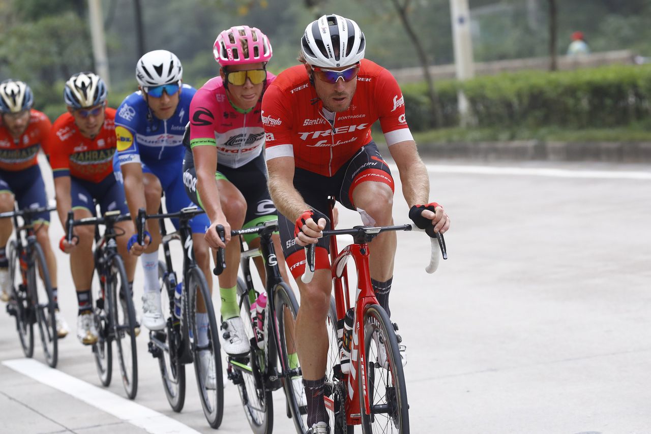 Trek-Segafredo do their bit on the front