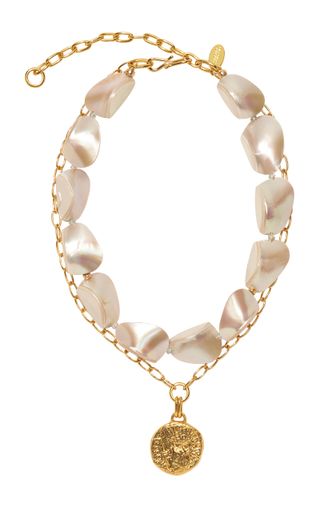 Lizzie Fortunato Pas De Deux Gold-Plated Shell Pendant Necklace