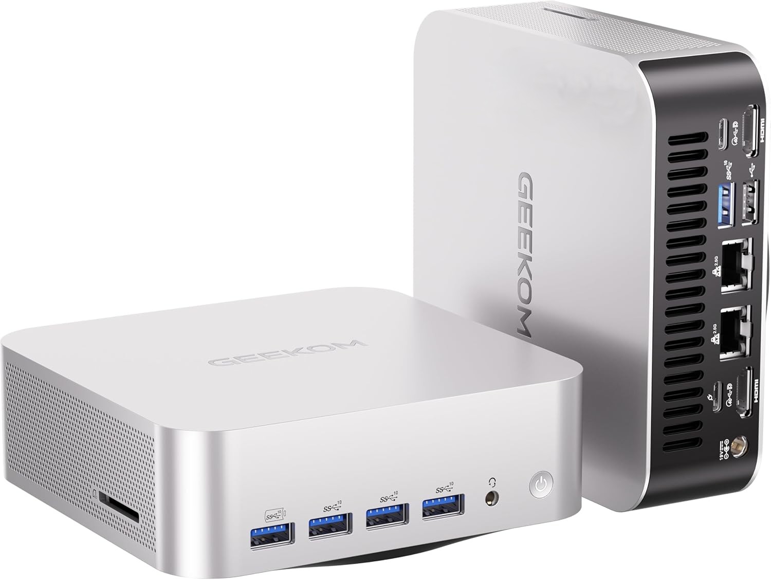 Front and rear views of the Geekom A9 Max